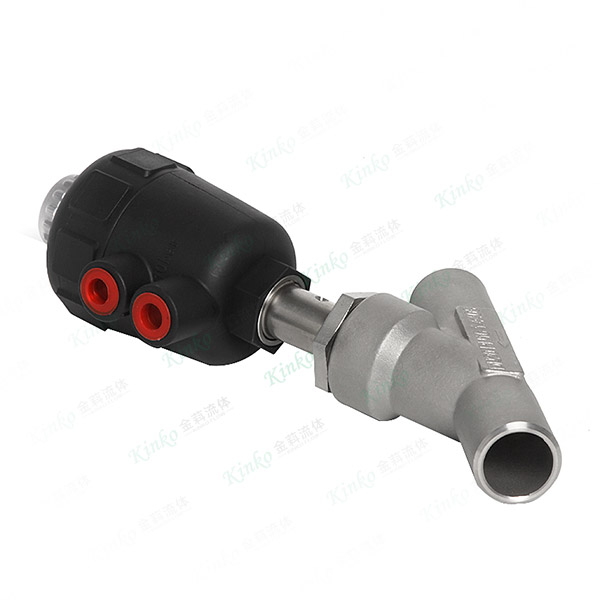 Pneumatic welded Angle seat valve - large
