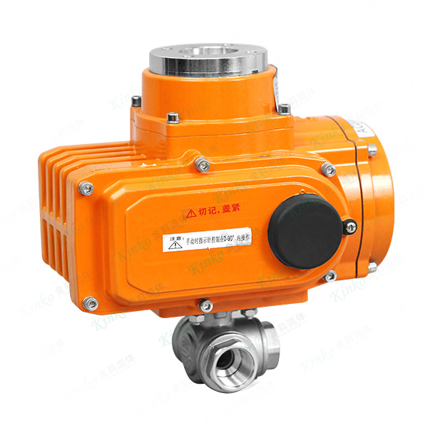 Explosion-proof electric three-way threaded ball valve