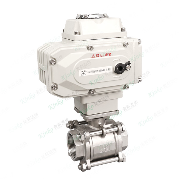 Electric three-piece threaded ball valve