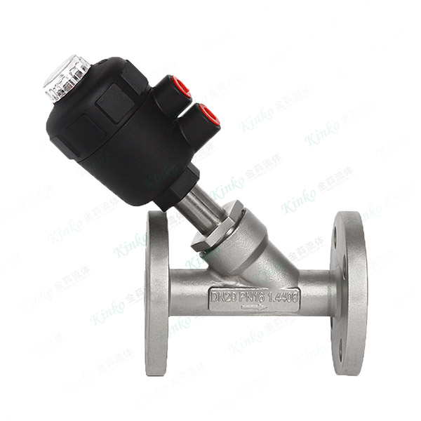 Flanged pneumatic Angle seat valve