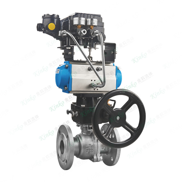 Regulating pneumatic flange ball valve