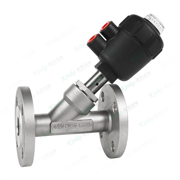 Flanged pneumatic Angle seat valve