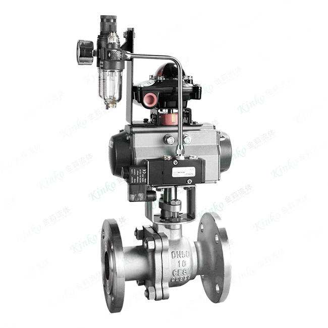 Pneumatic low-platform flange ball valve