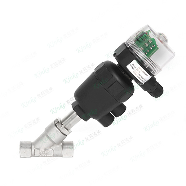 Regulating pneumatic threaded Angle seat valve