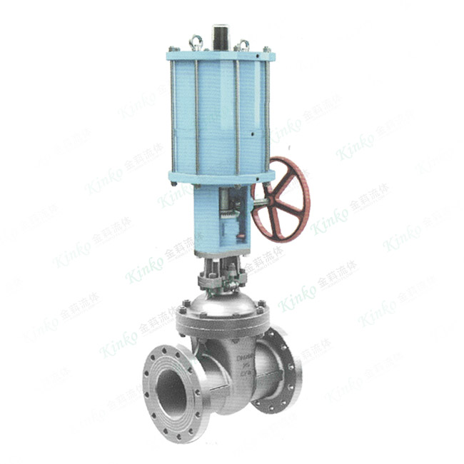 Pneumatic flanged connection gate valve
