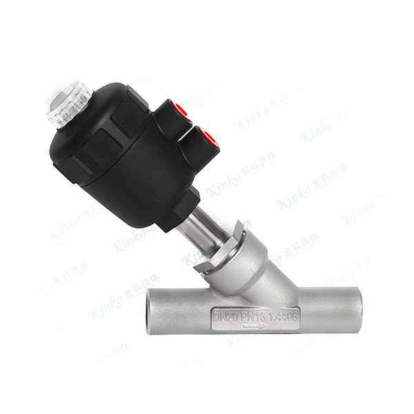 Pneumatic welded Angle seat valve - large