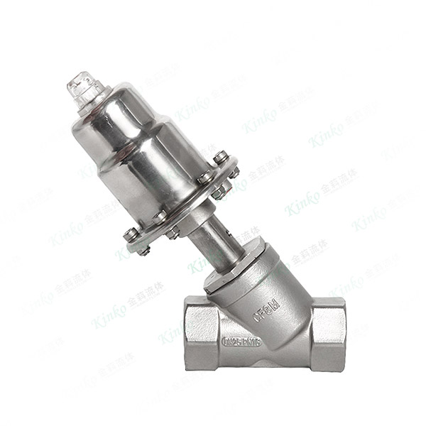 All-stainless steel pneumatic internal thread Angle seat valve