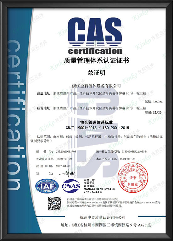 Quality Management System certification