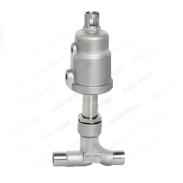 All-stainless steel pneumatic straight-through Angle seat valve