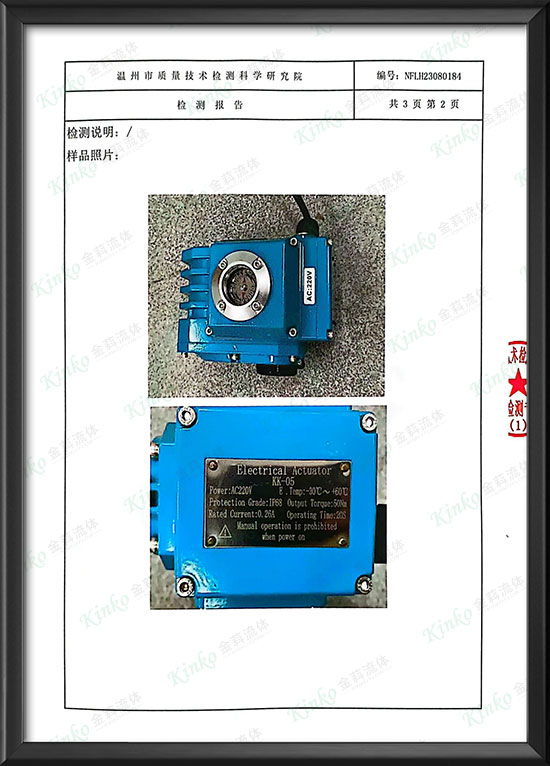 Electric actuator IP68 qualification -3