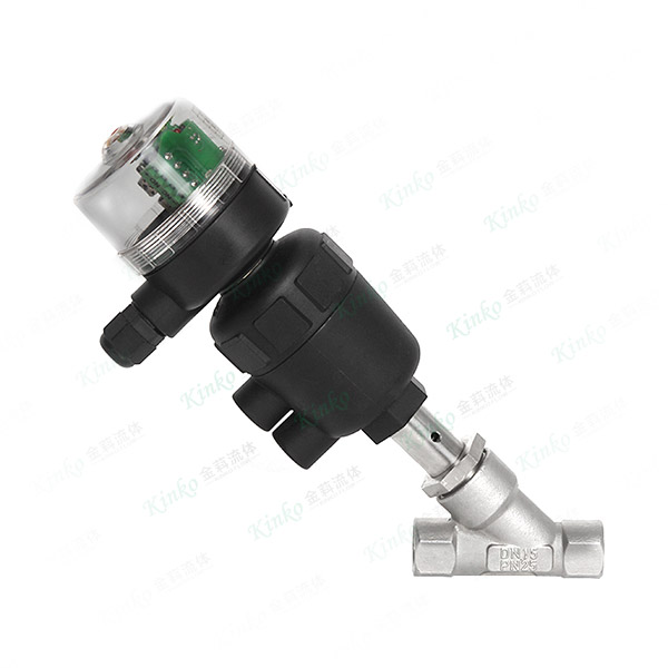 Regulating pneumatic threaded Angle seat valve