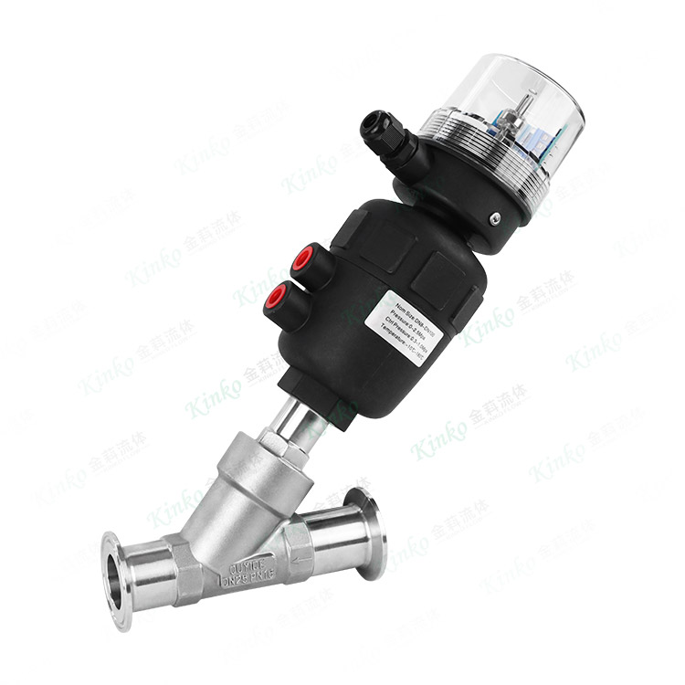 Quick-install pneumatic Angle seat valve with signal feedback