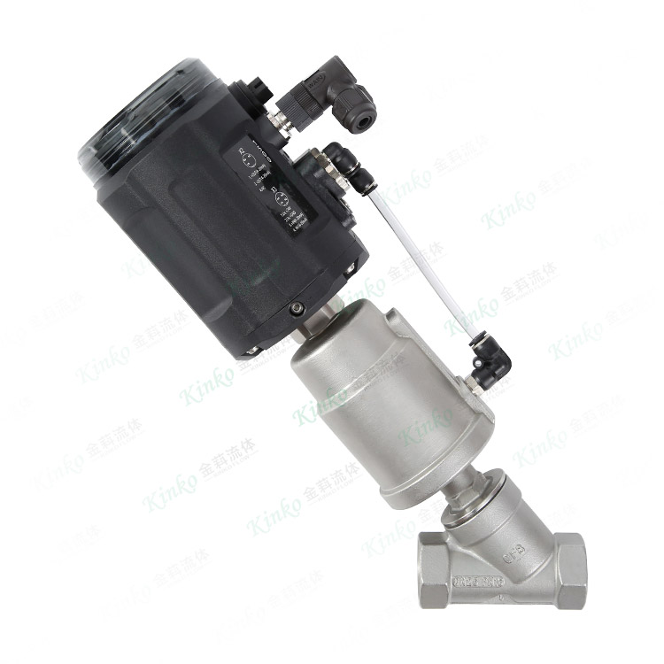 All-stainless steel pneumatic welded Angle seat valve with positioner
