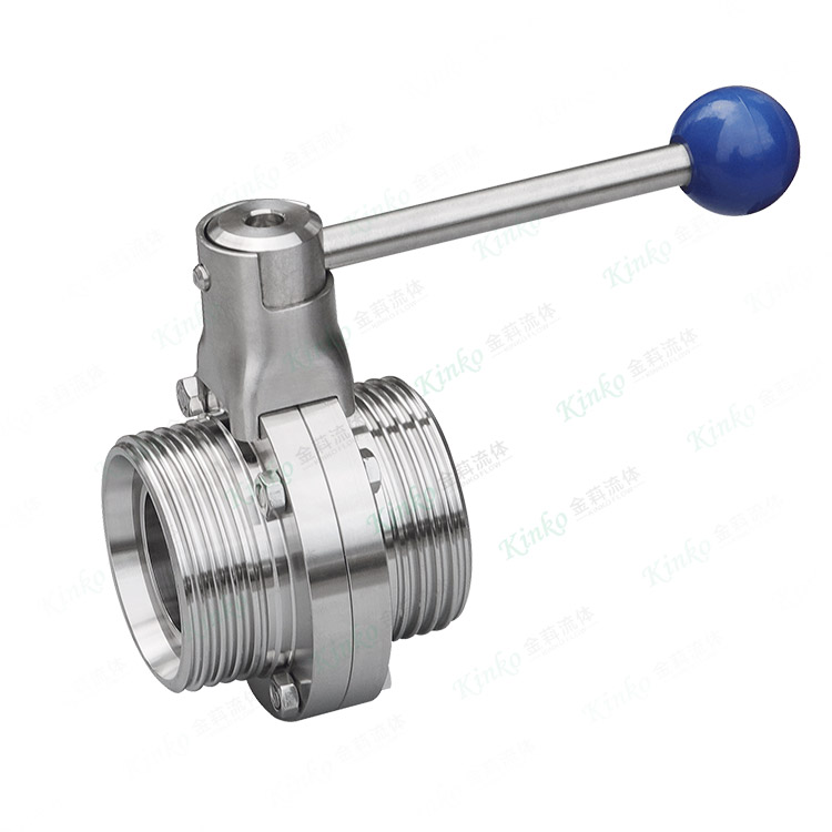 Pull rod type external thread butterfly valve