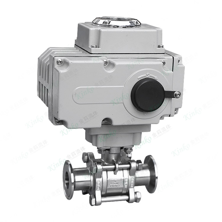 Electric three-piece non-retention fully enclosed ball valve