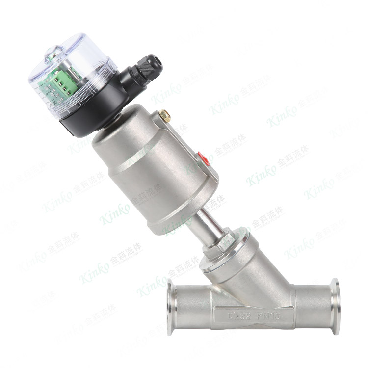 All-stainless steel pneumatic quick-installation Angle seat valve with signal feedback